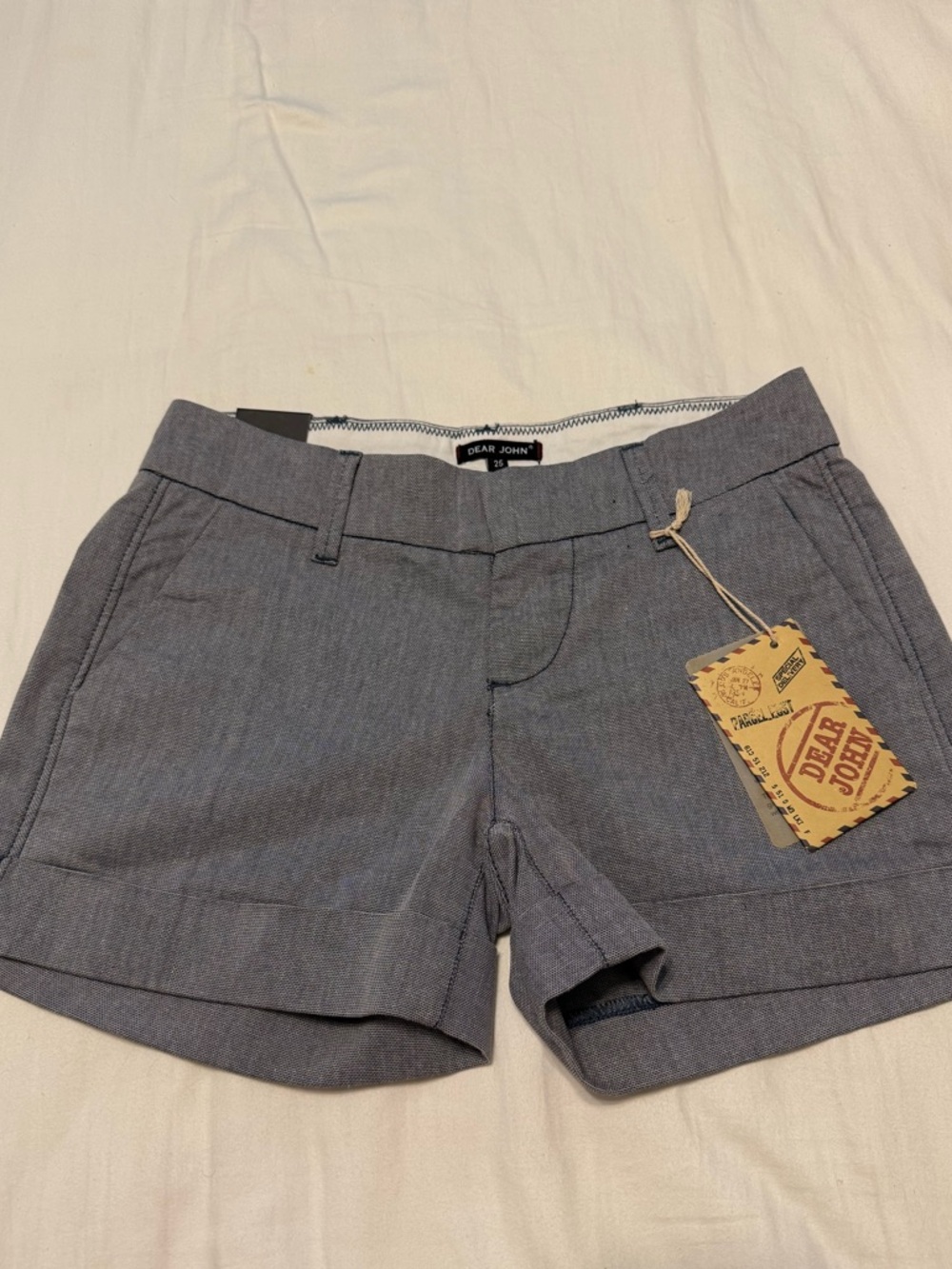 Dear John Women's Gray Tailored Cotton Shorts - Size 25